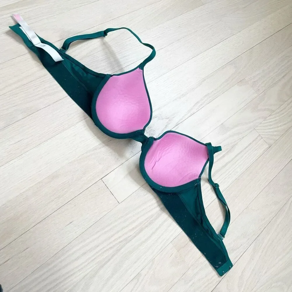BUY 1 GET 1 FREE Victorias Secret 34b tshirt bra green